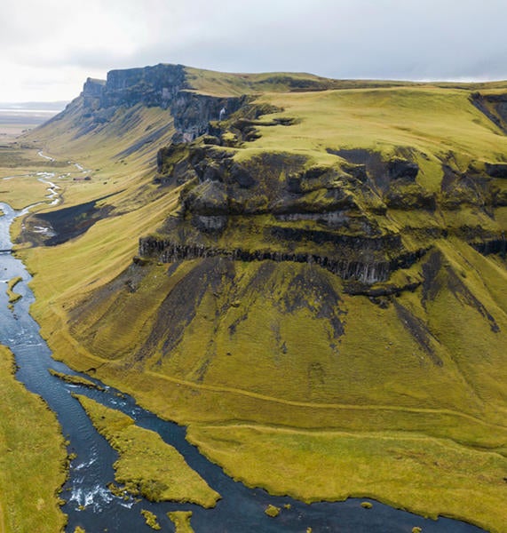 Green Mountain With River